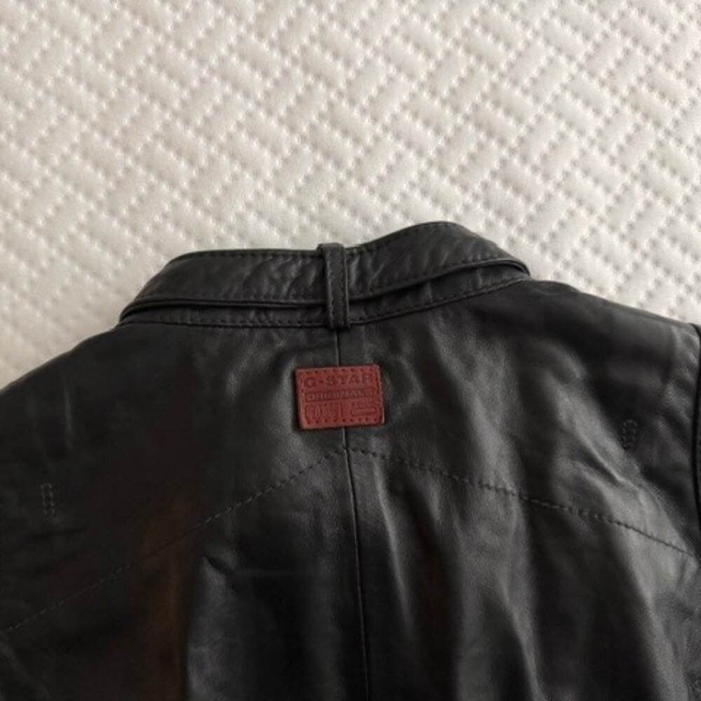 G-Star Biker Leather Jacket - Picture 6 of 13